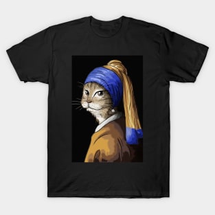 Cat with the Pearl Earring T-Shirt